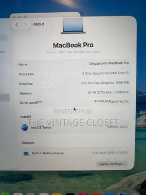 Apple MacBook Pro 13 Inch Intel Core i5 2020