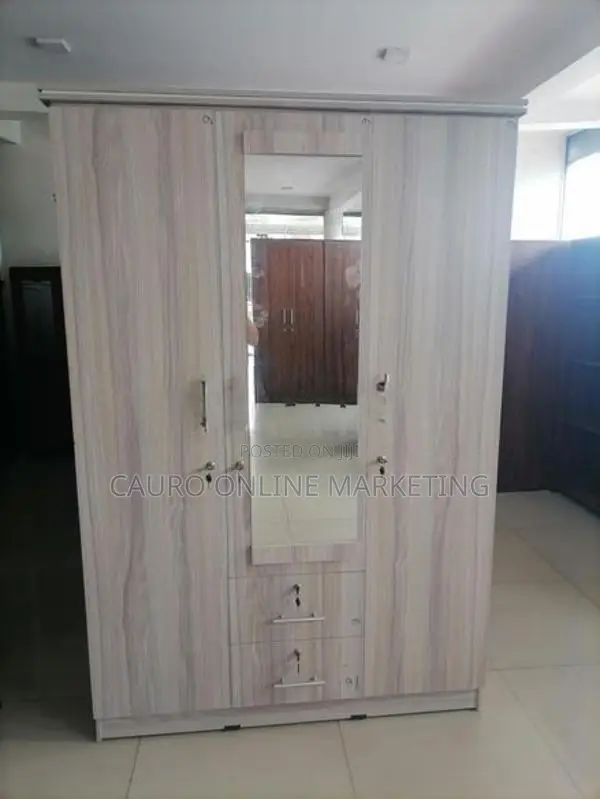New Melamine 3 Door White Colour Cupboard Wardrobe