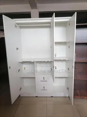 New Melamine 3 Door White Colour Cupboard Wardrobe