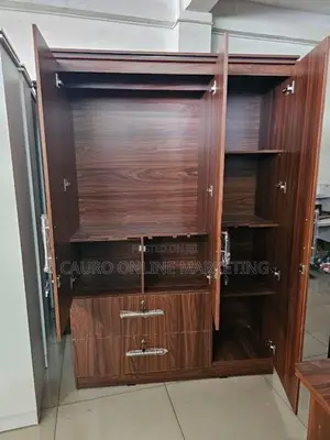 New Melamine 3 Door Wardrobe Cupboard Mirror 6*4 Ft