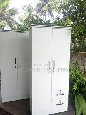 New Melamine White Colour 2 Door Cupboard 6*2.5 Ft ( Wardrobe )