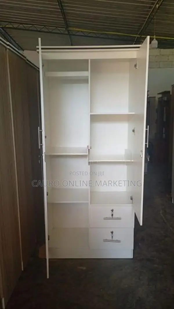 New Melamine White Colour 2 Door Cupboard 6*2.5 Ft ( Wardrobe )