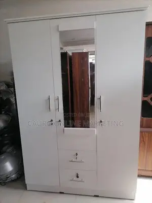 New Melamine 3 Door Cupboard White Colour Wardrobe 6*4 Ft
