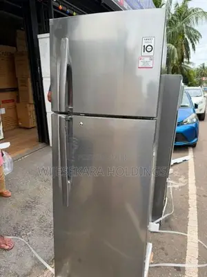 LG 308L Shiny Steel Double Door Refrigerator