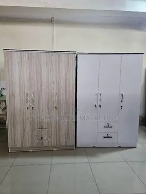 New Melamine 3 Door Ash / White Colour Cupboard 6*4 Wardrobe