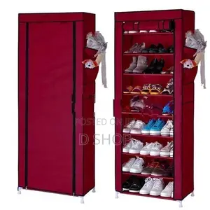 9 Layer Shoe Rack with Dust Cover - 5' feet
