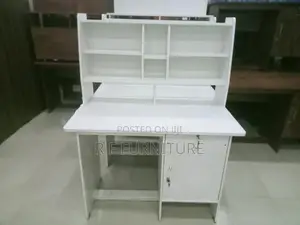 White Writing Table with Cupboard 4 x 2