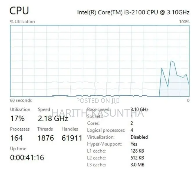 H61 USED Motherboard with I3 2nd GEN CPU