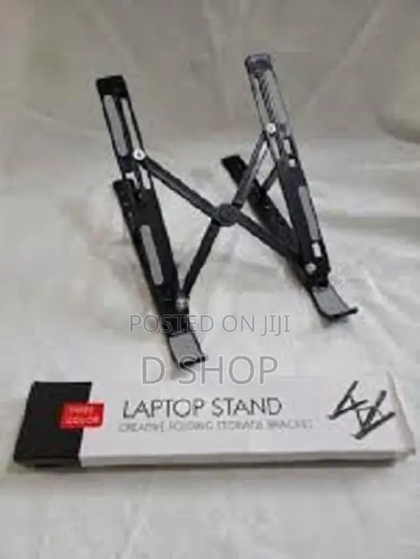 Adjustable Stainless Steel Laptop Stand With Pouch