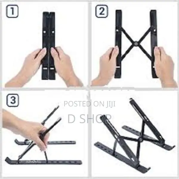 Adjustable Stainless Steel Laptop Stand With Pouch