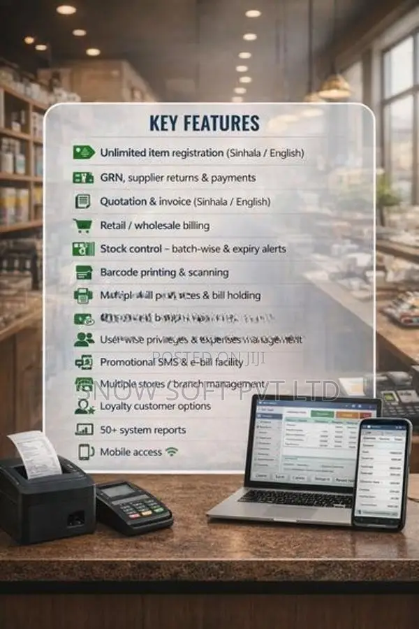 POS Billing System with Barcode Scanner Printer