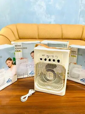 3 in 1 Portable Air Cooler Humidifier Mini Fan with Night Light 600ml