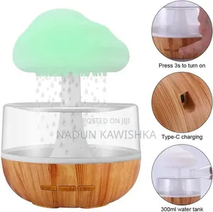 *Rain Cloud Humidifier Essential Oil DiffuserAtmospheric NightLight