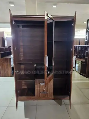 New Melamine 3 Door Cupboard Mirror Wardrobe 6*4 Ft