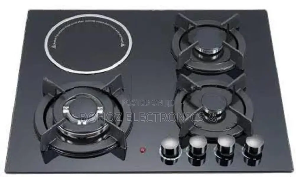 Euro Cooker Hob Square 3 Gas Burner with 1 Infrared Glass