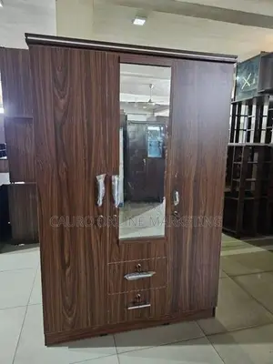 New Melamine 3 Door Cupboard 6*4 Ft Mirror Wardrobe