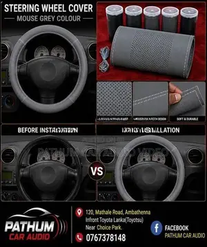 Mouse Grey Color Steering Wheel Cover