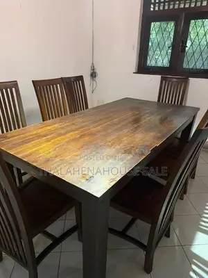 Teak 8 Seater Dining Table with Chairs