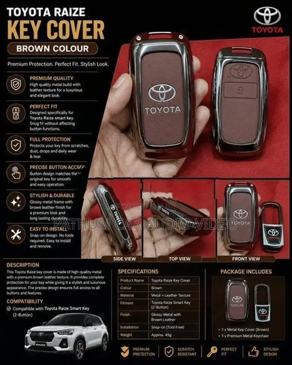 Toyota Rize Key Cover Brown Color