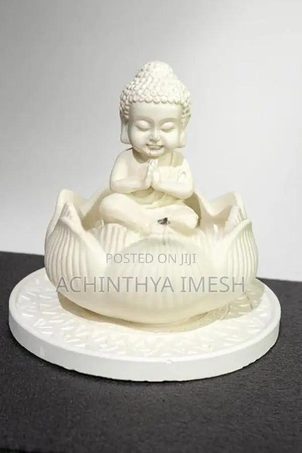 Mini Buddha On Lotus Flower Meditation Statue