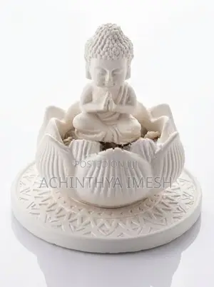 Mini Buddha On Lotus Flower Meditation Statue