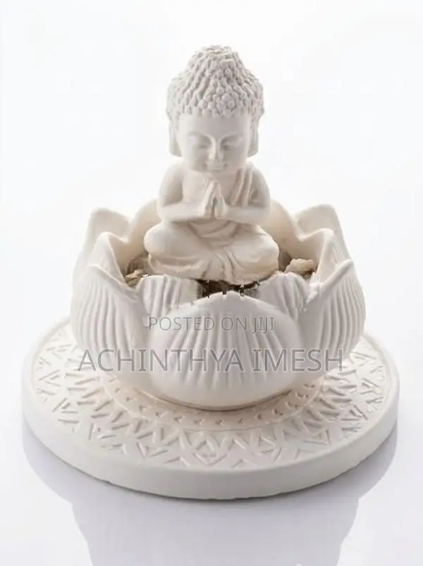 Mini Buddha On Lotus Flower Meditation Statue
