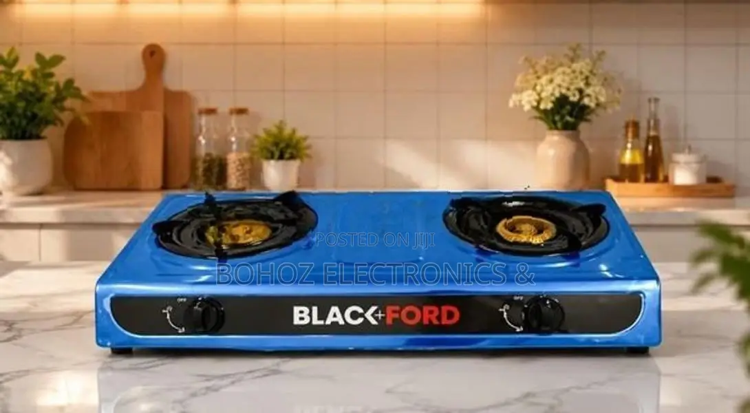 Black Ford Double Burner Gas Cooker - Stainless Steel 74403