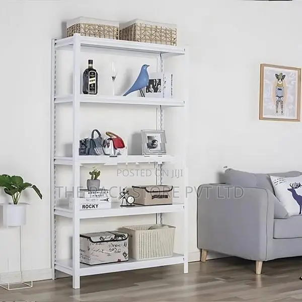 5 Tier Heavy-Duty Adjustable Storage Rack, For Home And Workspaces