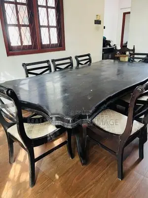 Solid Jak Wood Dining Table with 7 Chairs