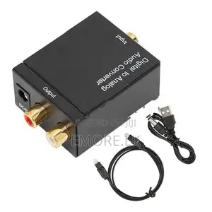 Digital to Analog RCA Audio Converter Box for TV DVD+AC Adaper