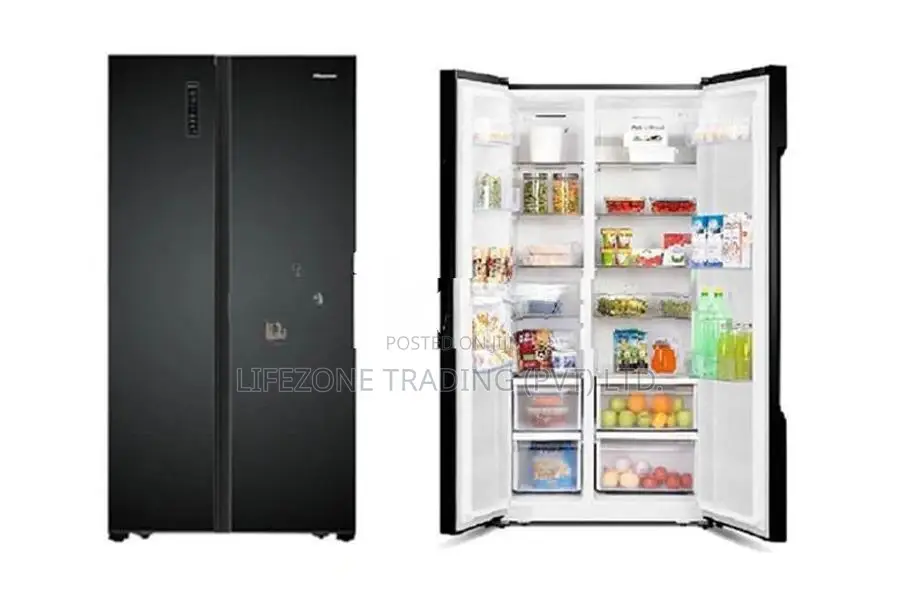 Hisense Side-by-side Inverter Refrigerator - 518 Liter (Black)