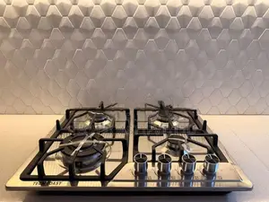 GAS COOKER 4 BURNER STAINLESS STEEL HOB NEW
