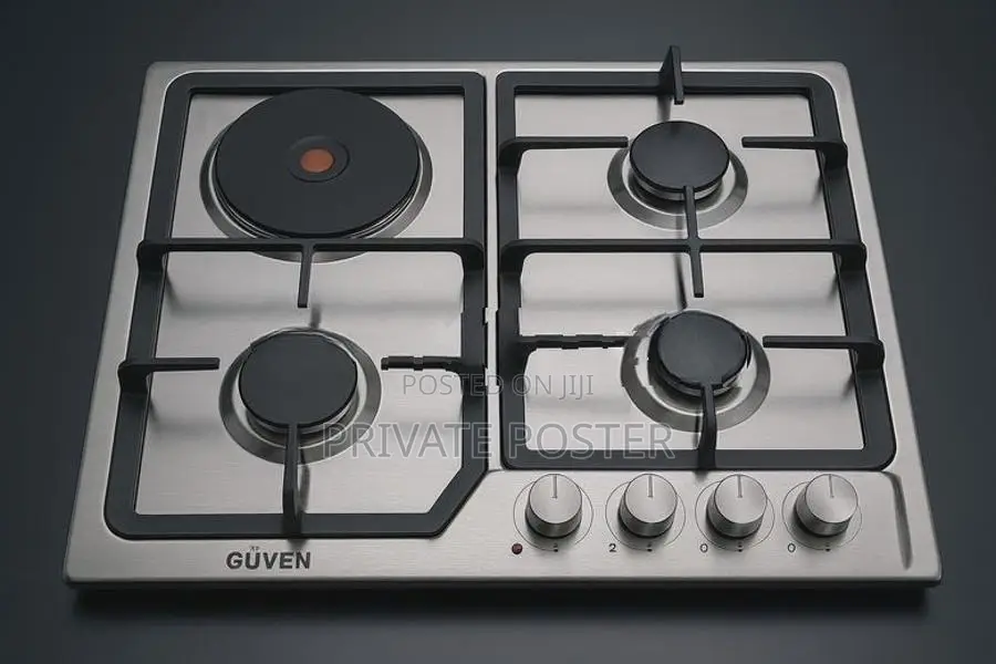 GUVEN German Technology 3Gas Burner +Electric Hot Plate Cooker Hob
