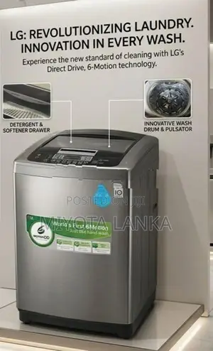 LG, FULLY AUTOMATIC WASHING MACHINE 9.5KG INVERTER DIRECT DRIVE MOTOR.