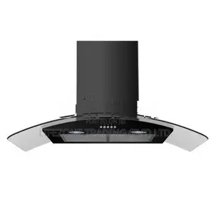 electriQ 90cm Curved Glass Push Button Chimney Cooker Hood