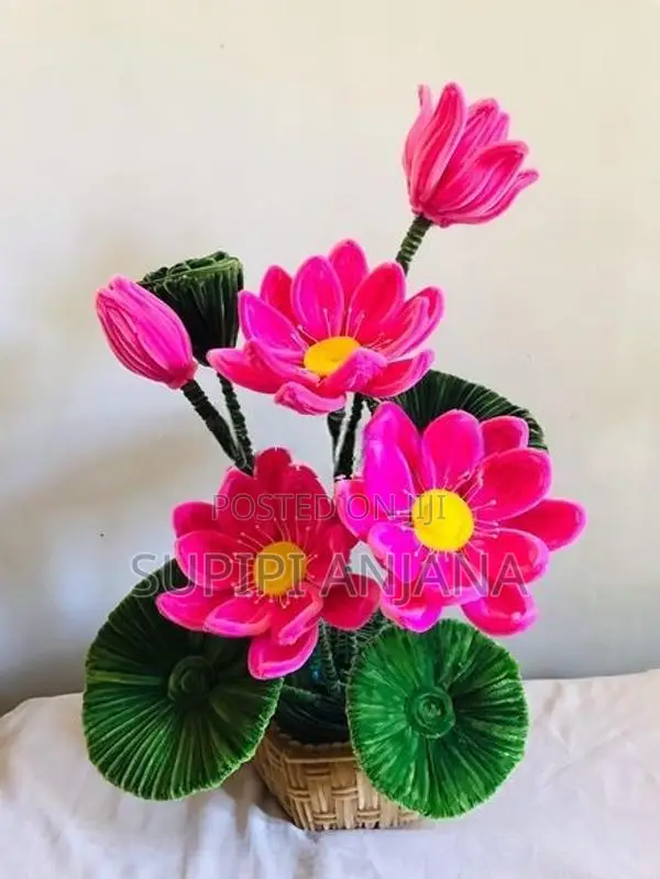 Hand Made Pipe Cleaner Flower Vase