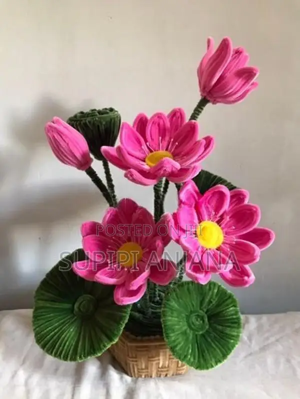 Hand Made Pipe Cleaner Flower Vase