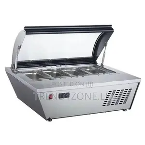 Industrial Gelato Ice Cream Display 4 Pans Table Top