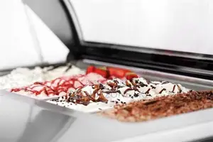 Industrial Gelato Ice Cream Display 4 Pans Table Top