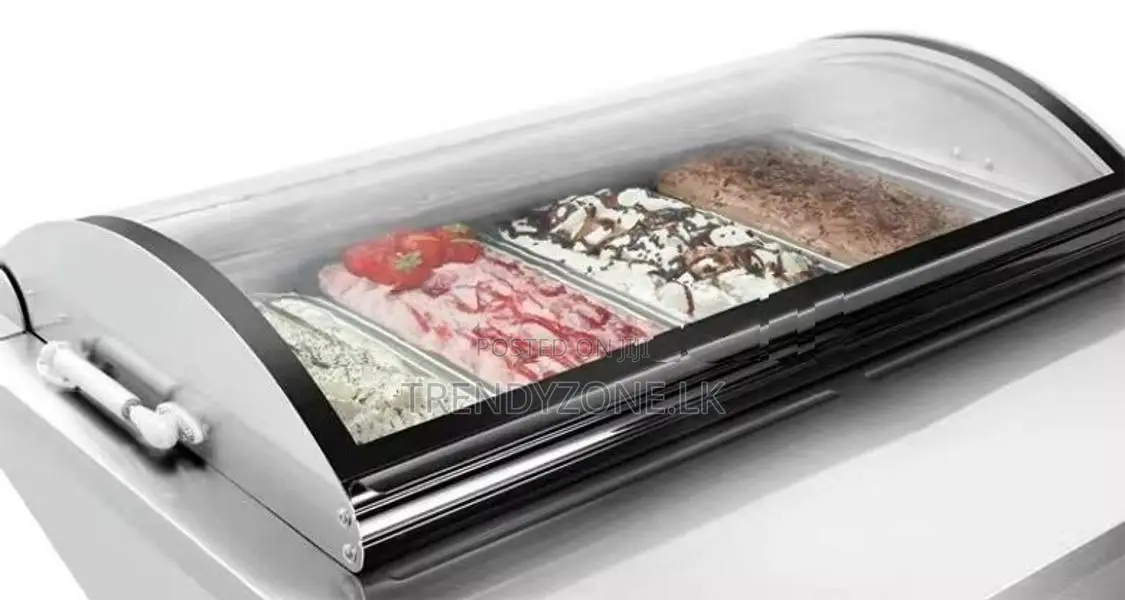 Industrial Gelato Ice Cream Display 4 Pans Table Top