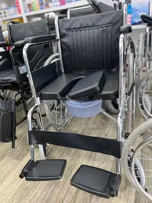 Commode Wheelchair Crome Plated Steel Frame Wheel Chair