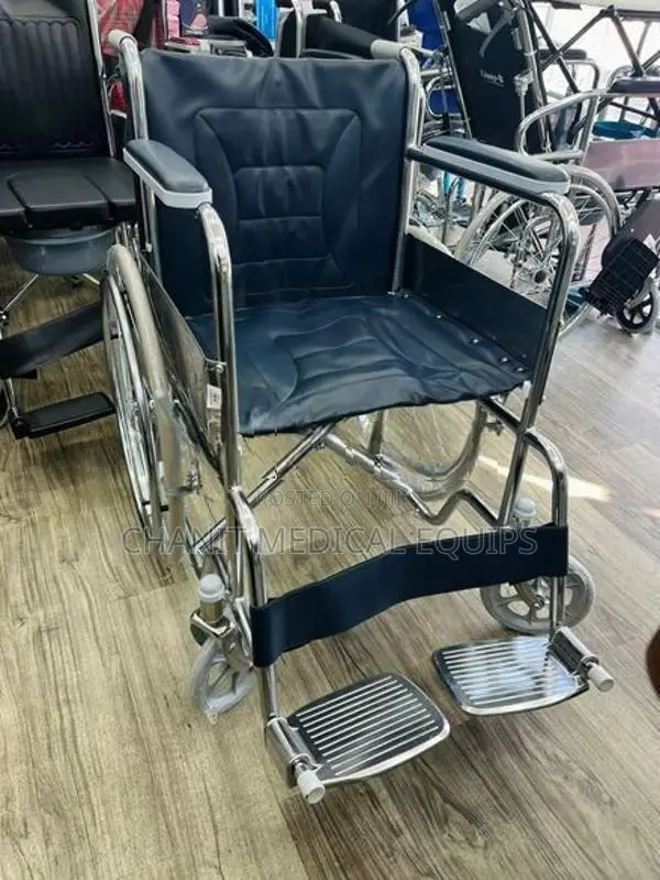 Wheelchair Crome Plated Steel Frame Wheel Chair