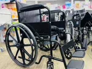 Commode Wheelchair Powder Corted Black Alloy Wheels