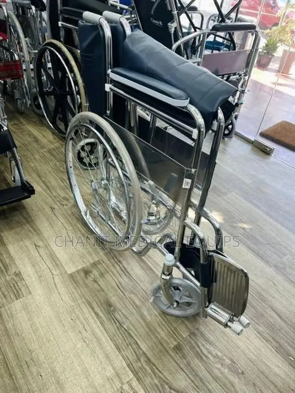 Wheelchair Crome Plated Steel Frame Wheel Chair