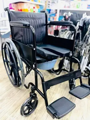 Commode Wheelchair Powder Corted Black Alloy Wheels