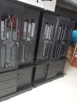 3 Door Black Cabinet (K-8)