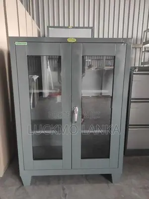 New 4x3 Size Half Glass Steel Office Cupboard (T9)