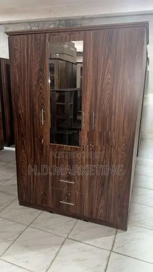 New Modern 3 Door Melamine Glass Wardrobe