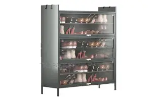6 Layer Metal Shoe Cabinet with Top Shelf, Rack