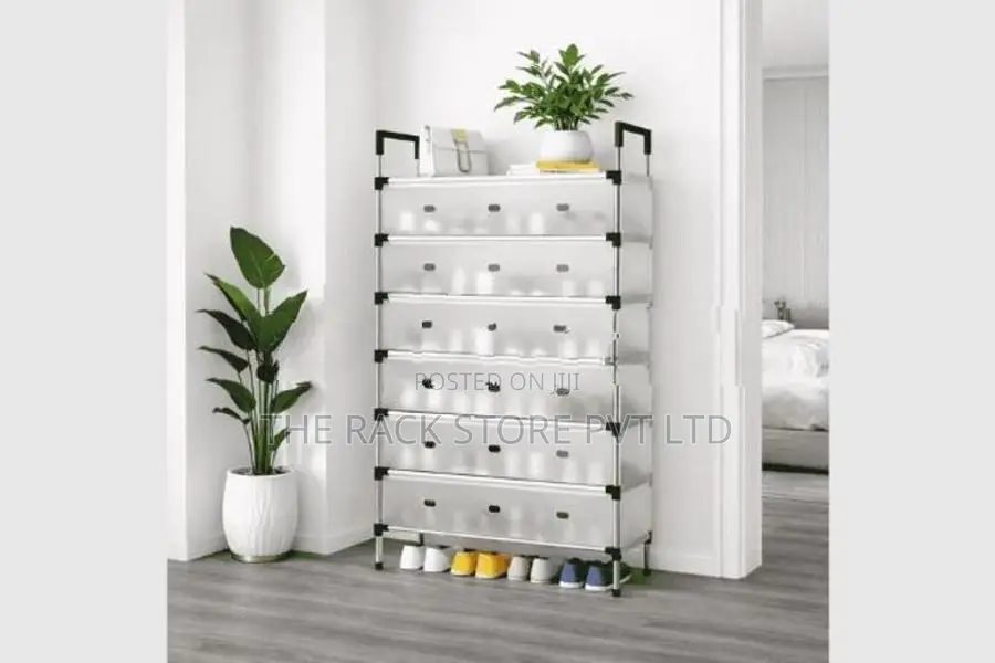 7 Tier Covered Shoe Rack – Foldable Storage Cabinet
